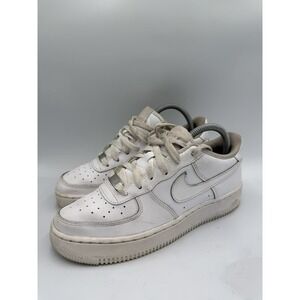 NIKE AIR FORCE 1 (GS) "ALL WHITE" WHITE-WHITE‎ SZ 6Y [314192-117] PREOWNED